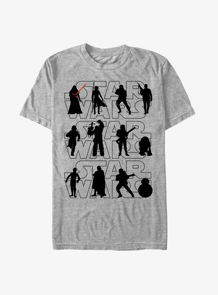 Star Wars The Force Awakens Character Silhouettes T-Shirt