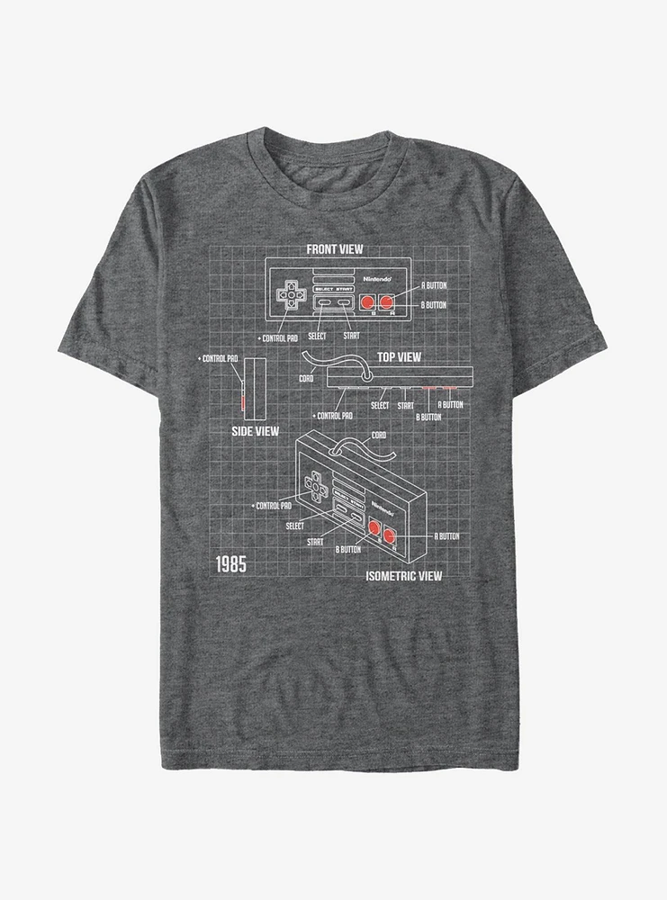 Nintendo Schematic NES Controller T-Shirt