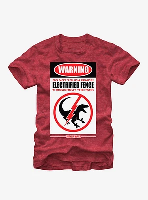Jurassic World Warning Electrified Fence T-Shirt