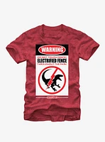 Jurassic World Warning Electrified Fence T-Shirt