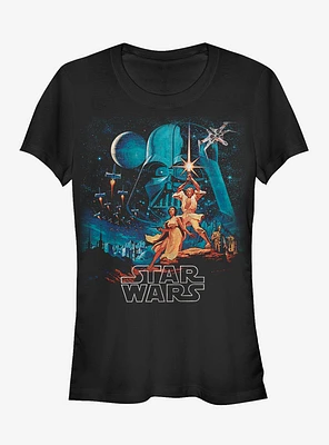 Star Wars Episode IV A New Hope Vintage Art Girls T-Shirt
