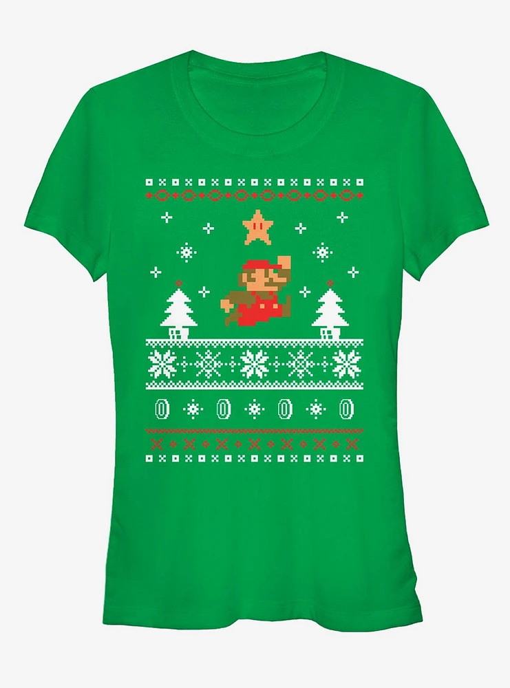 Nintendo Mario Ugly Christmas Sweater Girls T-Shirt