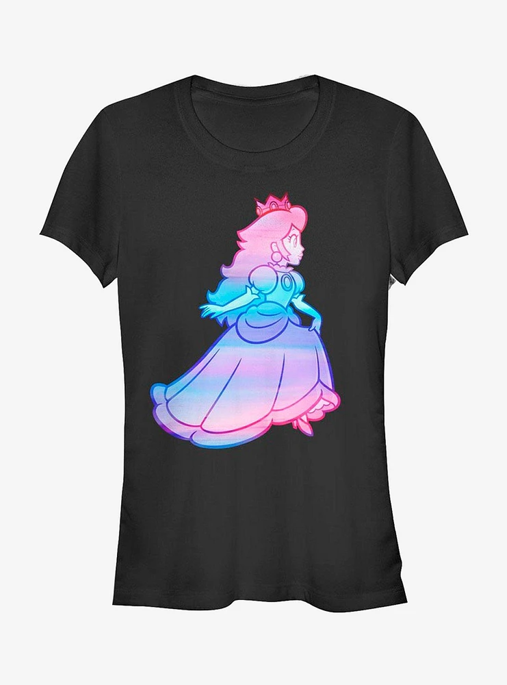 Nintendo Princess Peach Rainbow Fade Girls T-Shirt