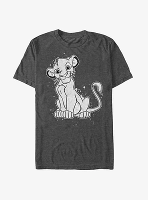 Lion King Simba Smirk Paint Splatter Print T-Shirt