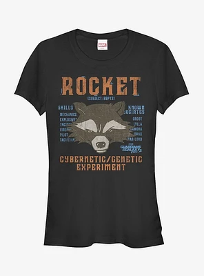 Marvel Guardians of the Galaxy Vol. 2 Rocket List  Girls T-Shirt