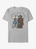 Star Wars Cartoon Porg Party T-Shirt