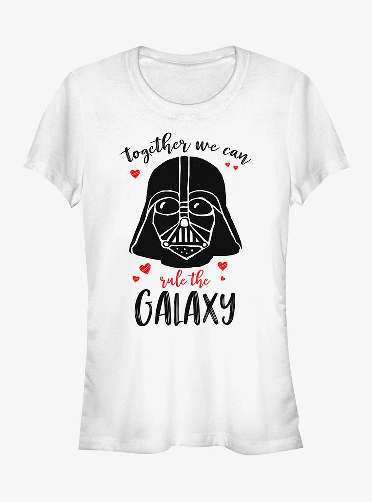 Star Wars Valentine's Day Vader Together Rule Galaxy Girls T-Shirt