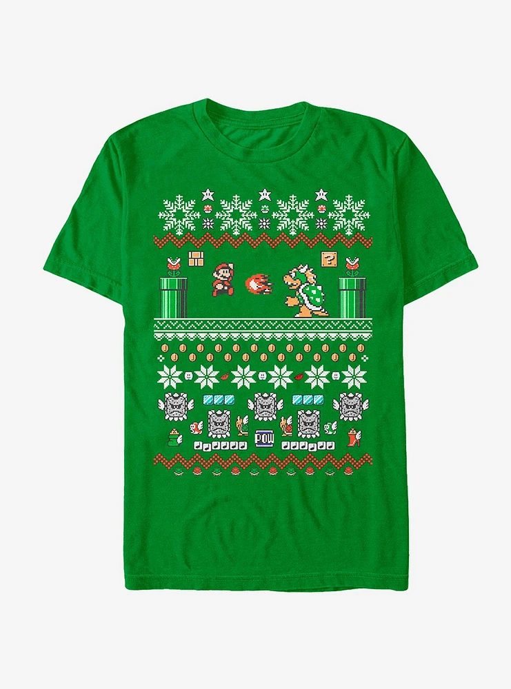 Nintendo Mario and Bowser Ugly Christmas Sweater T-Shirt