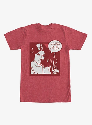 Star Wars Pop Art Princess Leia I Love You T-Shirt