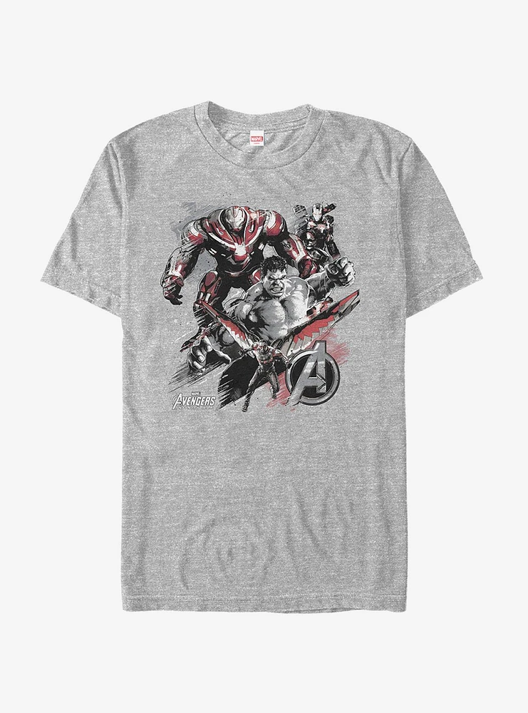 Marvel Avengers: Infinity War Group Charcoal Print T-Shirt