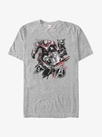 Marvel Avengers: Infinity War Group Charcoal Print T-Shirt