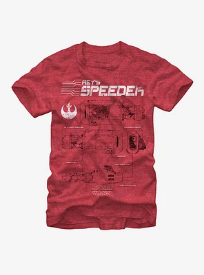 Star Wars Rey's Speeder Schematics T-Shirt