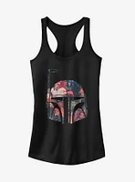 Star Wars Boba Fett Floral Print Helmet Girls Tank Top