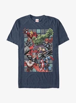 Marvel Avengers Collage Square T-Shirt