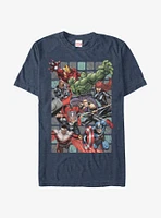 Marvel Avengers Collage Square T-Shirt