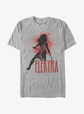 Marvel Elektra Spray Paint Print T-Shirt