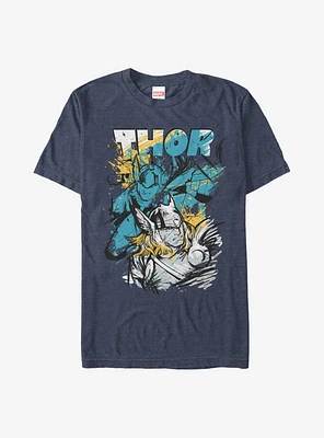 Marvel Thor Sketch Splatter Print T-Shirt