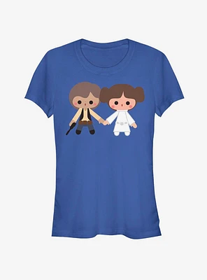 Star Wars Cute Cartoon Han Leia Love Girls T-Shirt