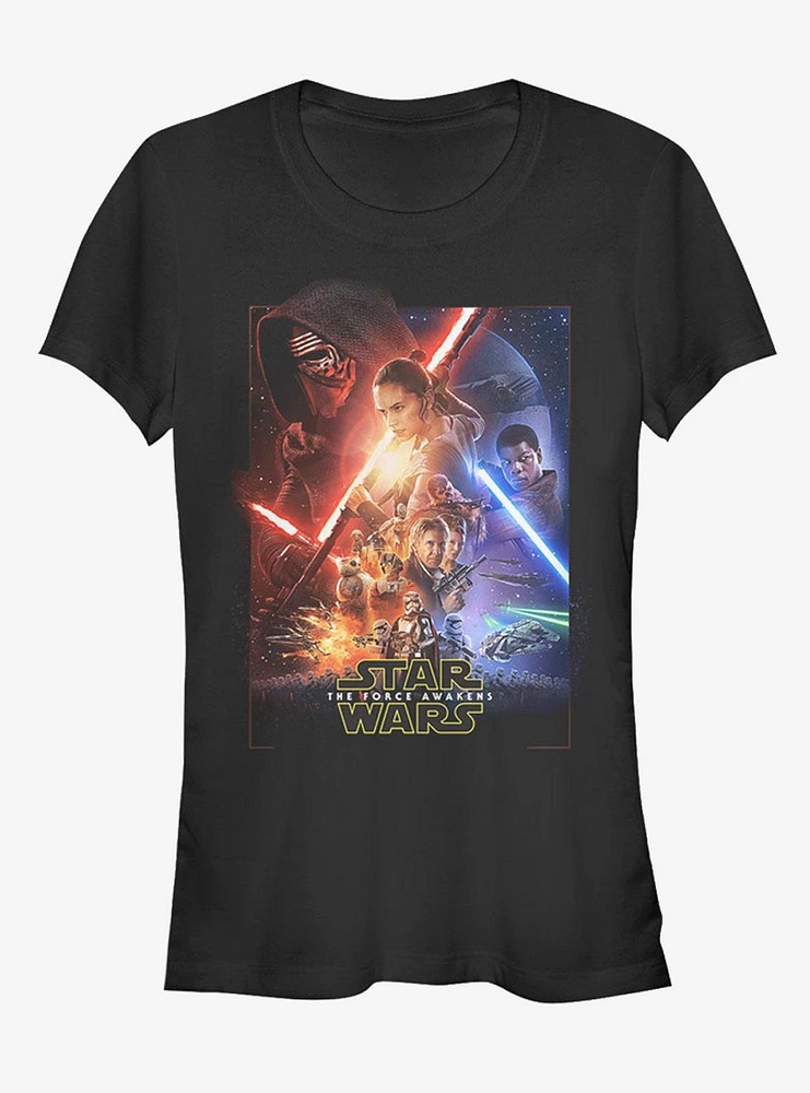 Star Wars Episode VII The Force Awakens Movie Poster Girls T-Shirt