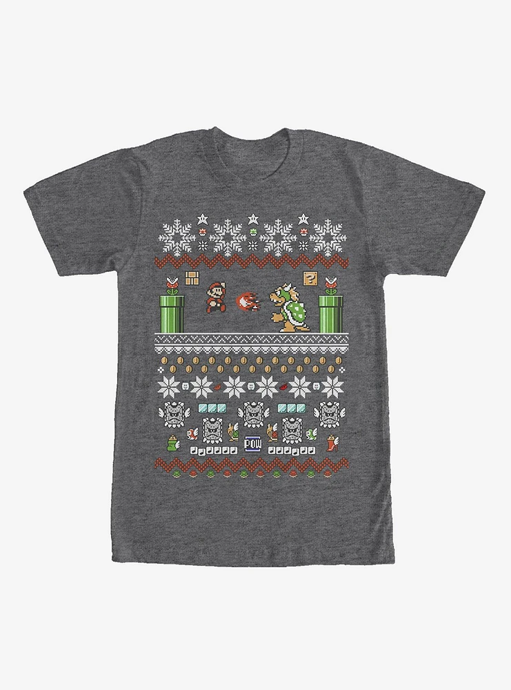 Nintendo Mario and Bowser Ugly Christmas Sweater T-Shirt