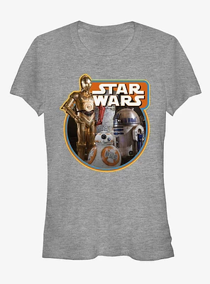 Star Wars Retro The Force Awakens Droids Girls T-Shirt