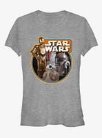 Star Wars Retro The Force Awakens Droids Girls T-Shirt