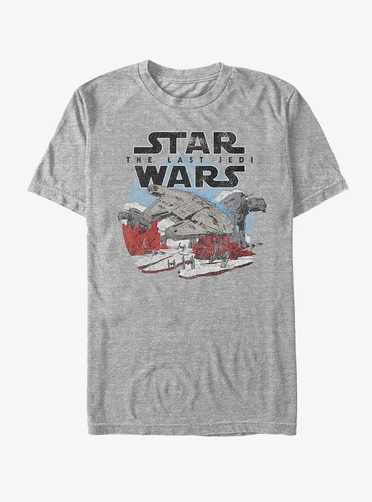 Star Wars Millennium Falcon Crait Battle T-Shirt