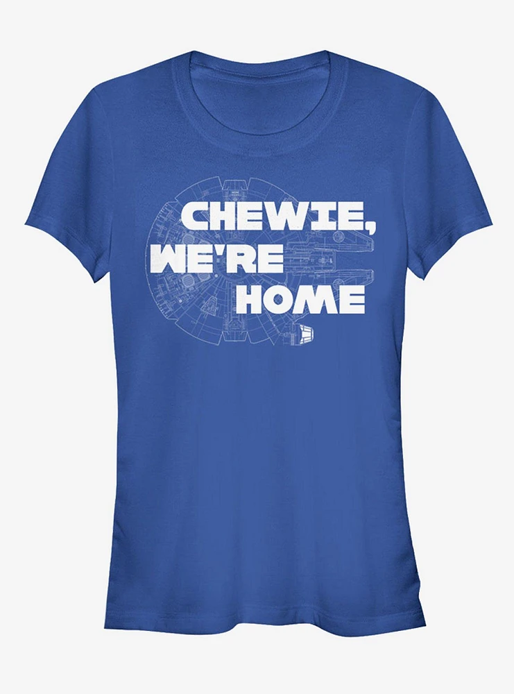 Star Wars Millennium Falcon Chewie We're Home Girls T-Shirt