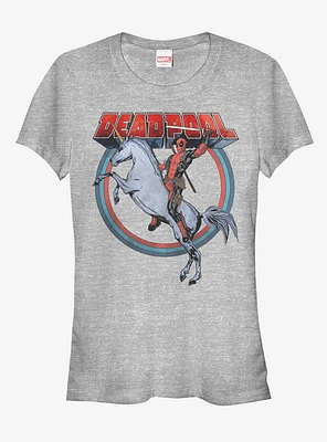 Marvel Deadpool Rides Unicorn Girls T-Shirt