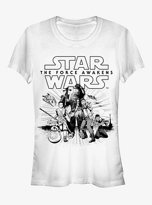 Star Wars Resistance Rey and Crew Girls T-Shirt