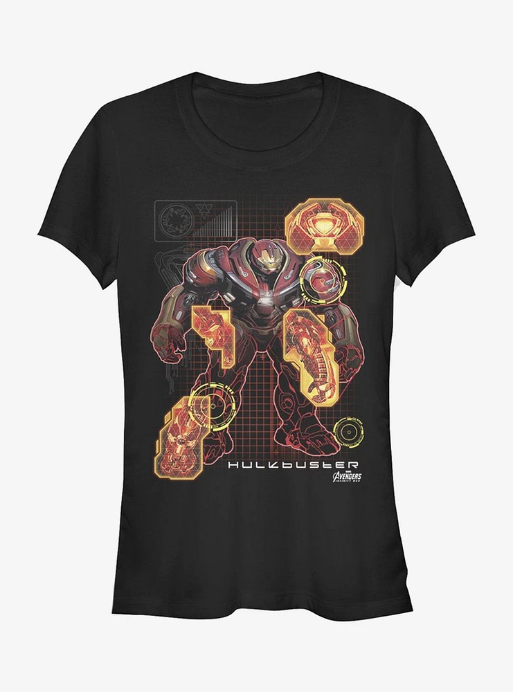 Marvel Avengers: Infinity War Hulkbuster Schematic Girls T-Shirt