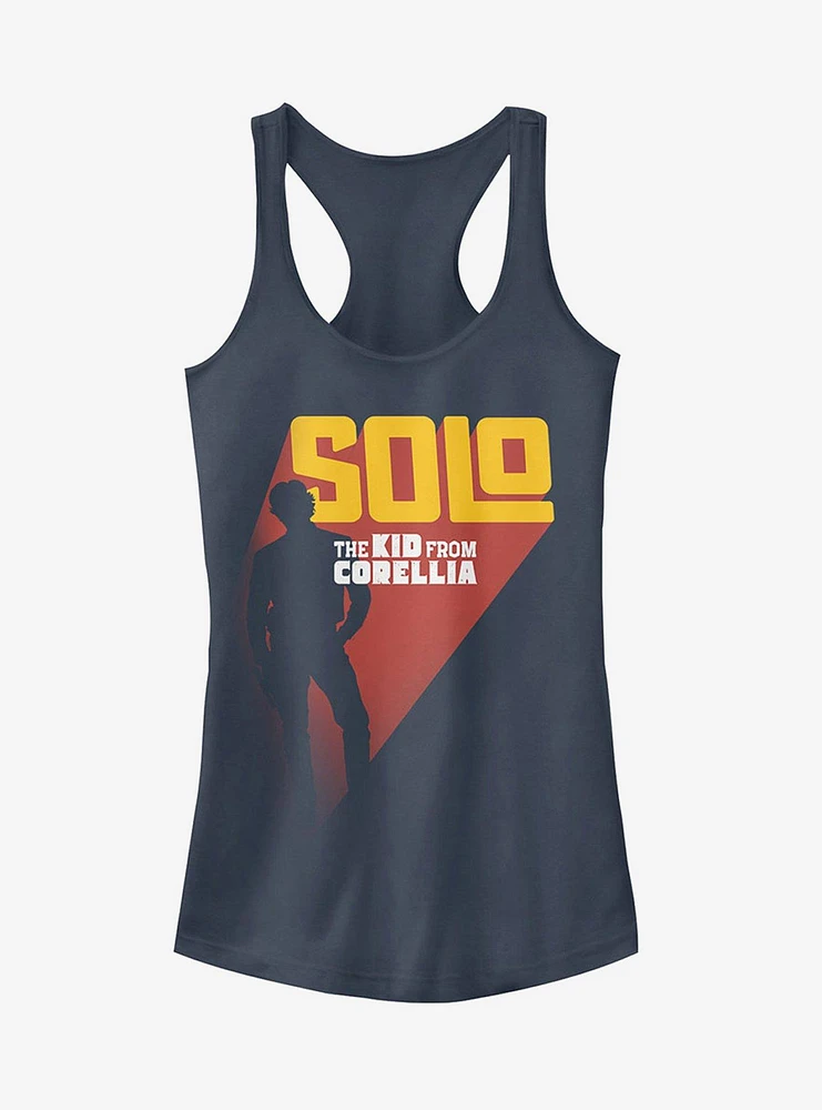 Star Wars Solo The Kid From Corellia Silhouette Girls Tank