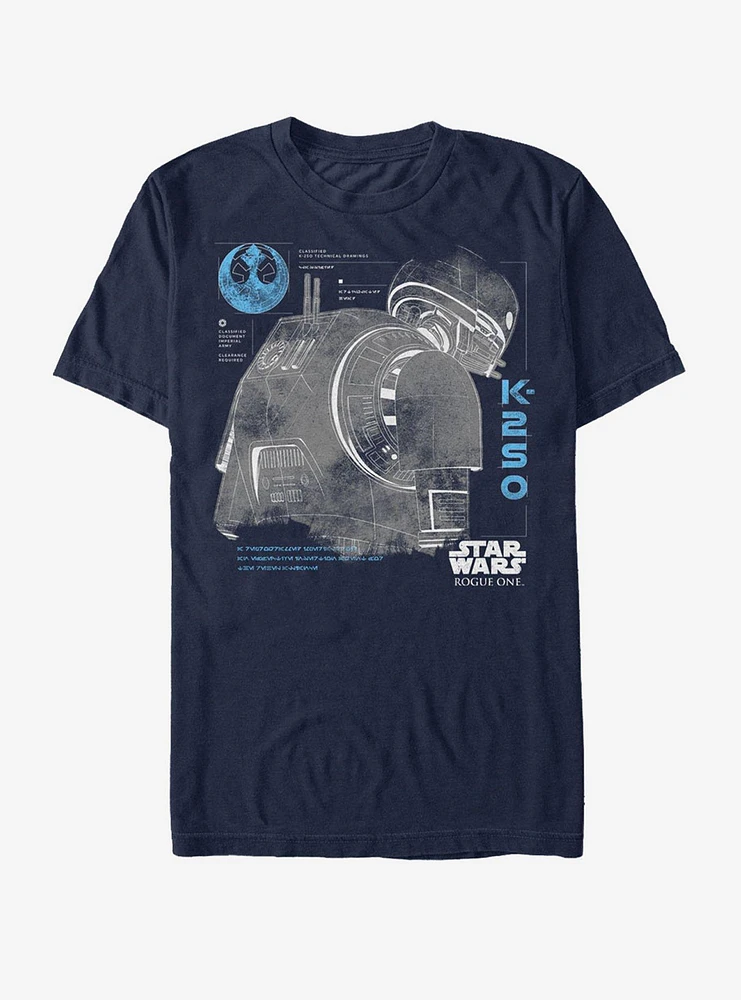 Star Wars K-2SO Schematic Print T-Shirt