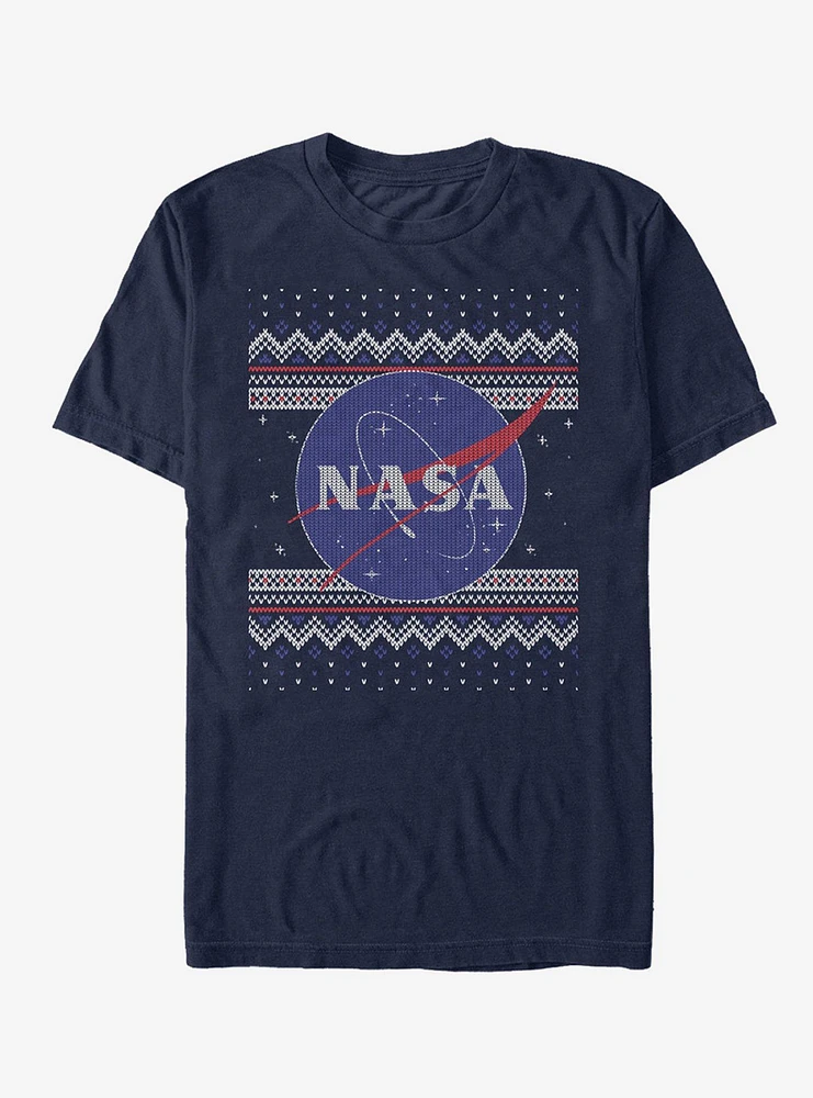 NASA Logo Ugly Christmas Sweater Print T-Shirt