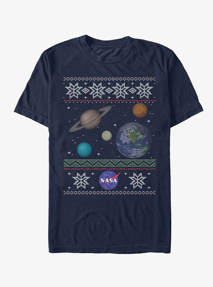 NASA Planet Ugly Christmas Sweater Print T-Shirt