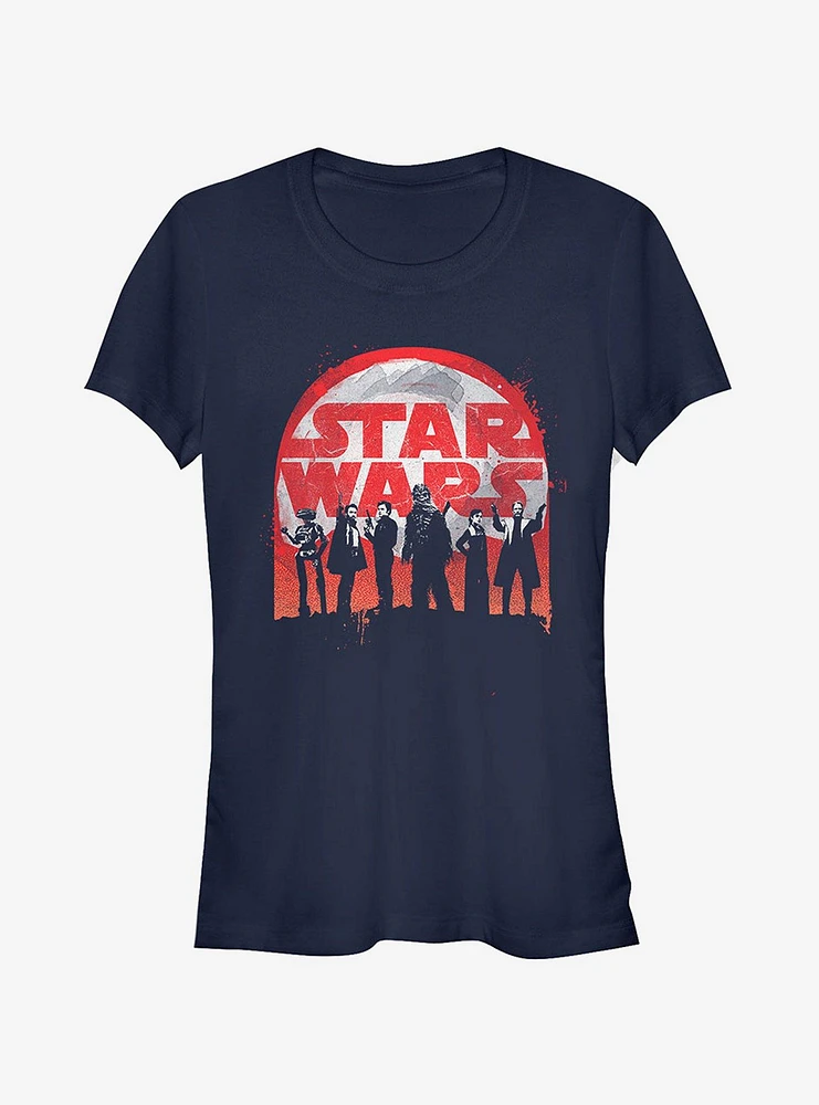 Star Wars Logo Character Splatter Print Girls T-Shirt