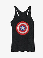 Marvel Captain America Pixelated Shield Girls Tanks