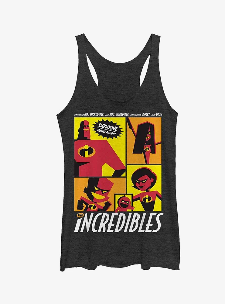 Disney Pixar Incredibles Starring Explosive Family Action Girls Tank