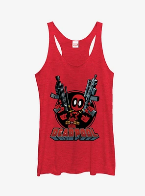 Marvel Deadpool Cartoon Guns Girls Tank