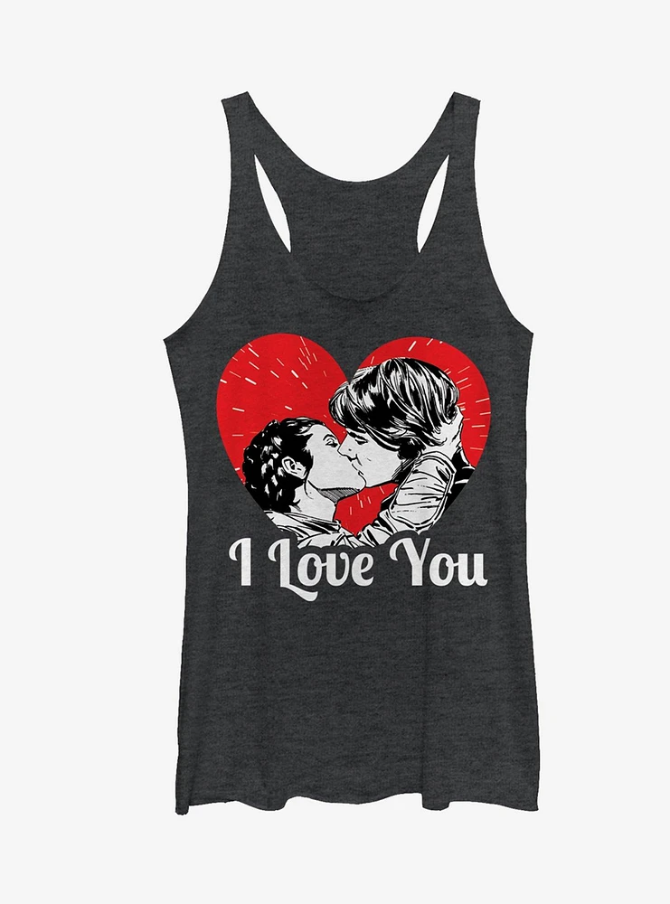 Star Wars Han and Leia I Love You Heart Girls Tanks