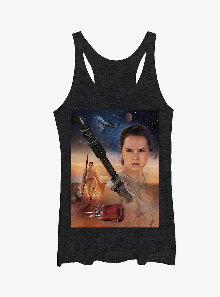 Star Wars Rey Collage Girls Tanks