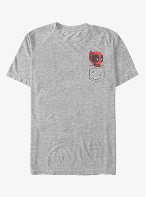 Marvel Deadpool Cartoon Faux Pocket T-Shirt