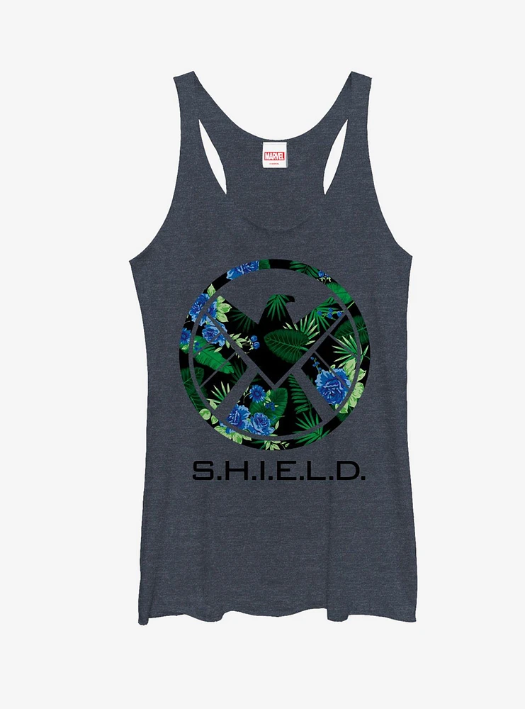 Marvel S.H.I.E.L.D Tropical Print Logo Girls Tanks