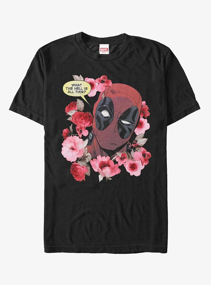 Marvel Deadpool Flowers T-Shirt