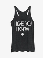 Star Wars Love You I Know Rebel Symbol Girls Tanks