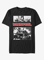 Marvel Deadpool Grayscale Comic Panels T-Shirt