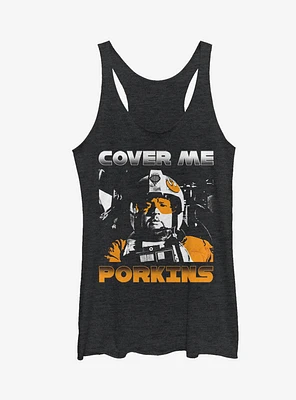 Star Wars Cover Me Porkins Girls Tanks