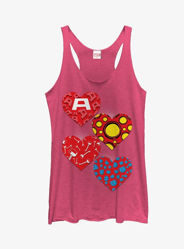 Marvel Hero Hearts Girls Tanks