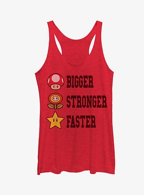 Super Mario Bigger Stronger Faster Girls Tank