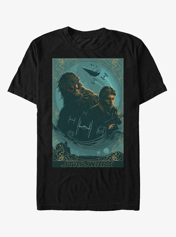 Star Wars Ornate Han Chewie Frame T-Shirt